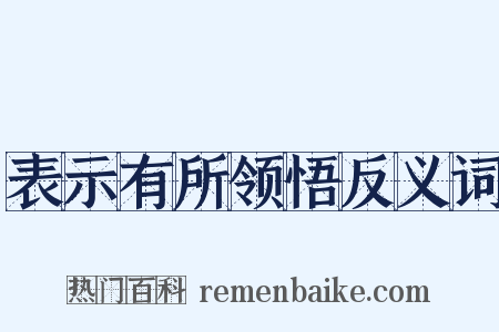 表示有所领悟反义词是什么意思的图片